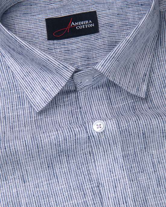 Bayview Linen Blue Colour Shirts For Men