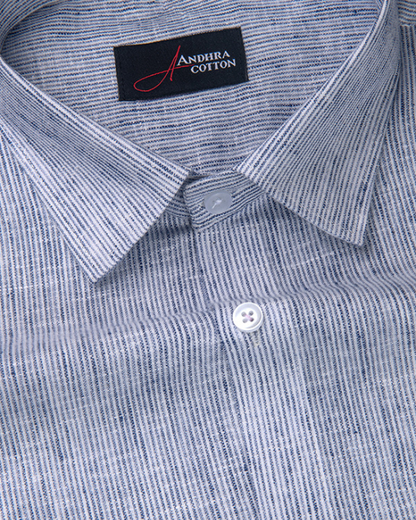 Bayview Linen Blue Colour Shirts For Men