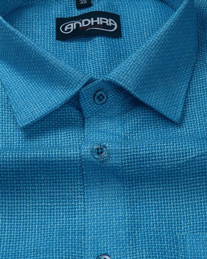 Matty Jute Linen Dark Blue Colour Shirts for Men