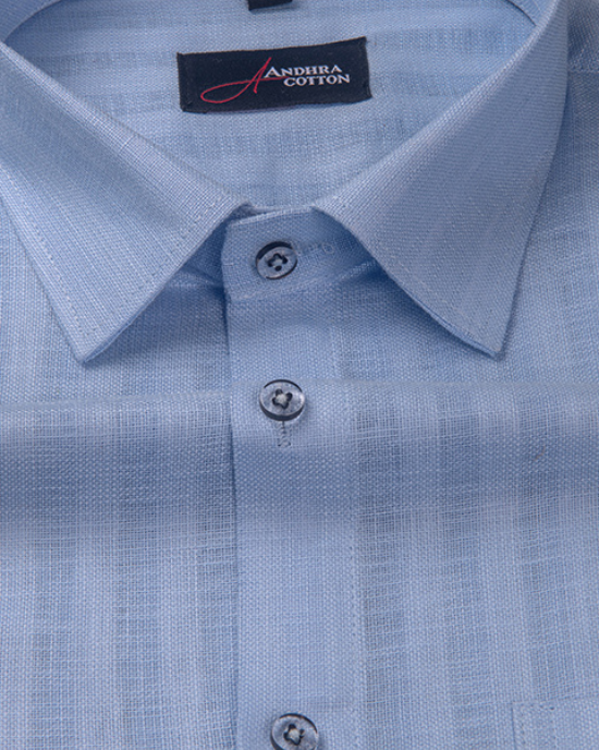 Linen Lining Sky Blue Colour Shirts for Men
