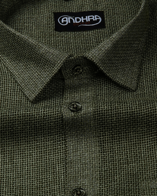 Matty Jute Linen Green Colour Shirts for Men