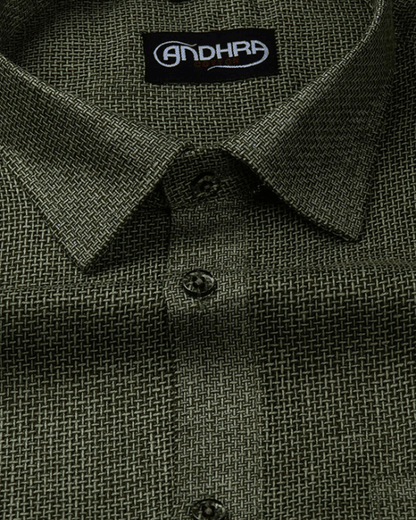 Matty Jute Linen Green Colour Shirts for Men