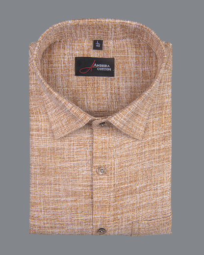 Khadi Dark Brown with White Shade Colour Shirts for Men