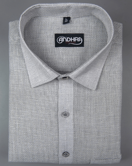 Matty Jute Linen Light Gray Colour Shirts for Men