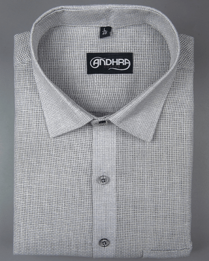 Matty Jute Linen Light Gray Colour Shirts for Men