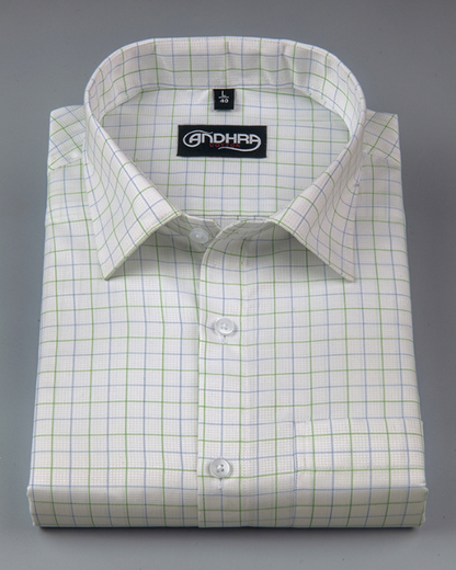 Arvind Mofatlal Green Blue Mix Checks Shirts for Men