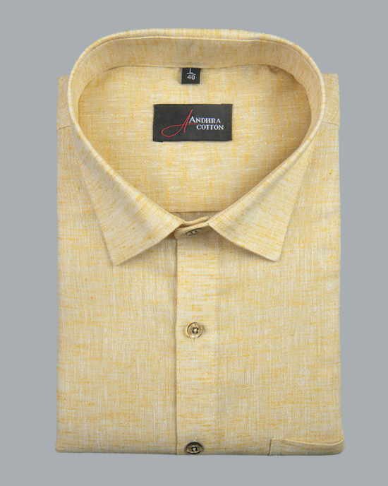 60 Lea Linen Golden Yellow Colour Shirts for Men