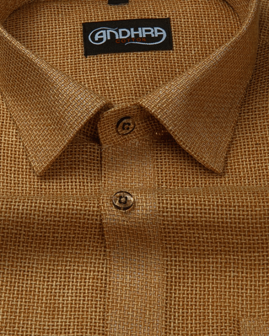 Matty Jute Linen Light Mustard Colour Shirts for Men