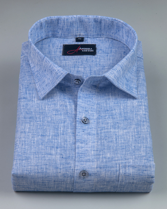 Linen Blue Colour Shirts for Men
