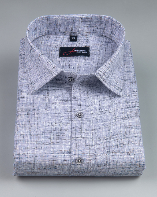 Khadi Blue with Black Shade Colour Shirts for Men