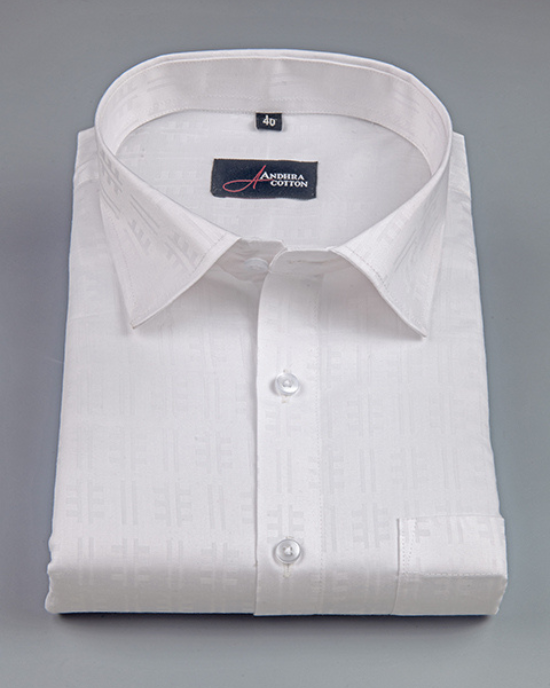 Jaquat White Sobar Banket Design Shirts for Men
