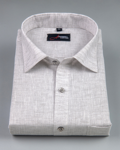 Linen Light Gray Colour Shirts for Men