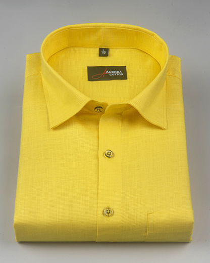 Casa linen golden yellow colour shirts for men