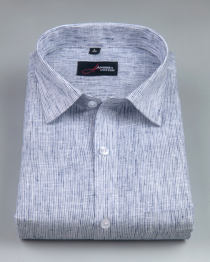 Bayview Linen Blue Colour Shirts For Men