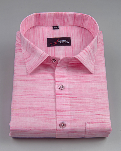 Ethenik Khadi Pink Colour Shirt for Men