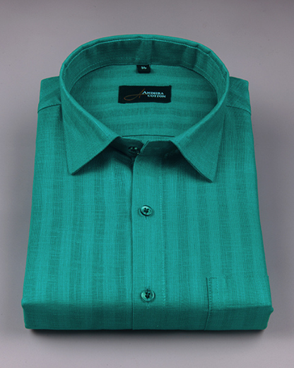 Linen lining rama green colour shirts for men
