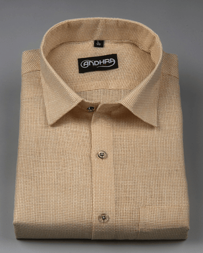 Matty Jute Linen Butter Colour Shirts for Men