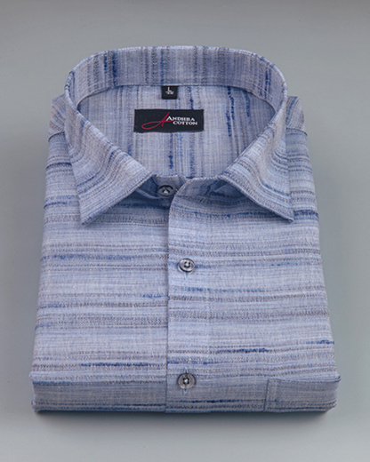 Ethenik Khadi Blue Colour Shirt for Men