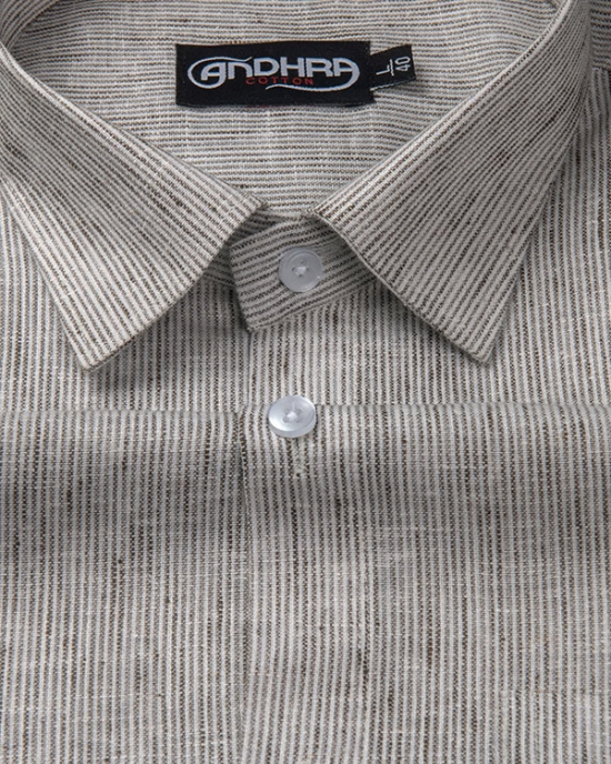 Bayview Linen Dark Gray Colour Shirts for Men