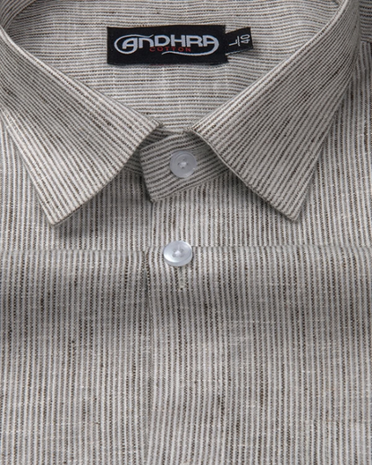 Bayview Linen Dark Gray Colour Shirts for Men