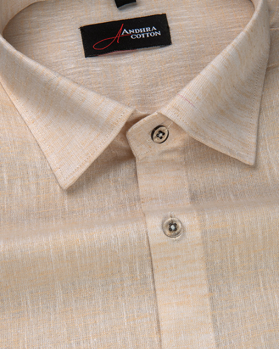 Linen Light Fawn Colour Shirts for Men