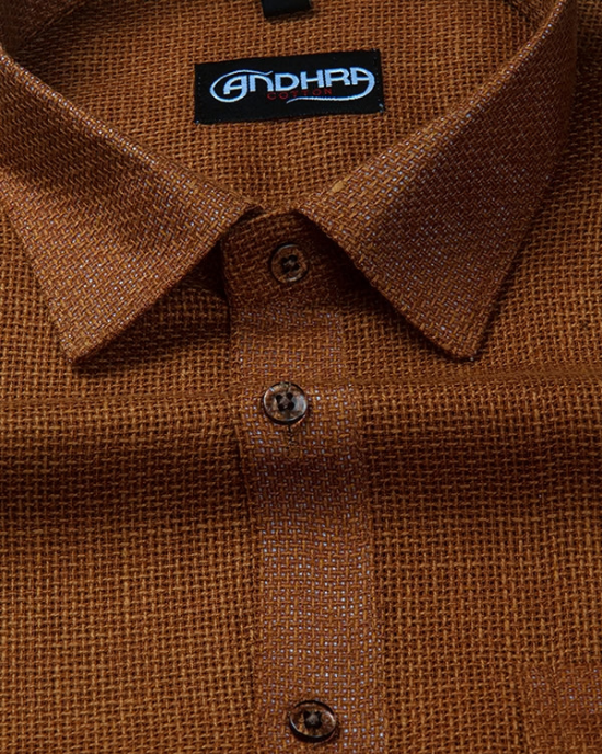 Matty Jute Linen Mustard Colour Shirts for Men