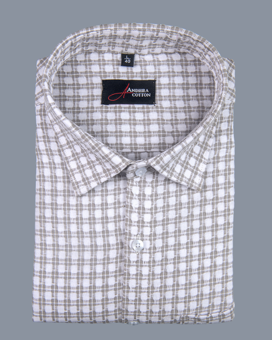 Cotton Checks Gray Colour Shirts For Men