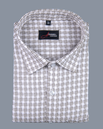 Cotton Checks Gray Colour Shirts For Men