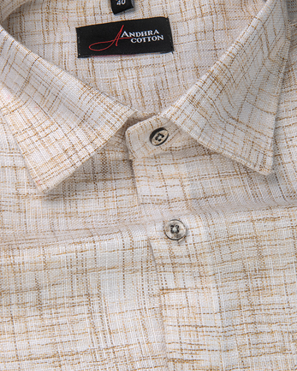 Khadi Cream with Fone Shade Colour Shirts for Men