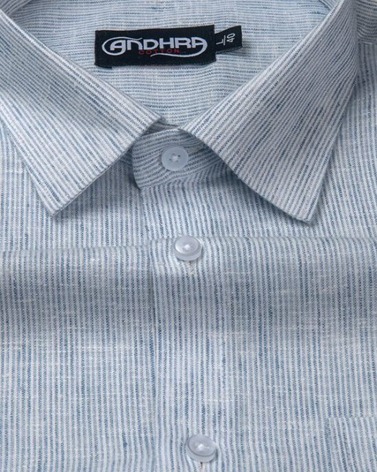 Bayview Linen Sky Blue Colour Shirts for Men