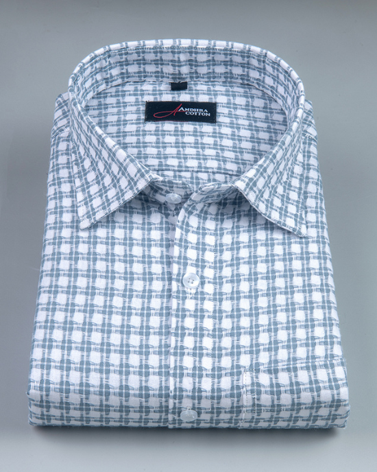 Cotton Checks Blue Colour Shirts For Men
