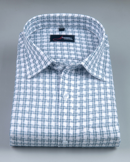 Cotton Checks Blue Colour Shirts For Men