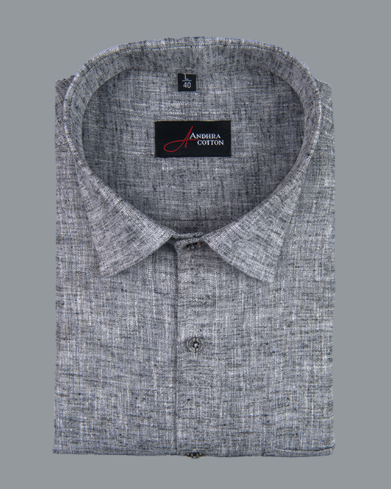 Linen Dark Gray Colour Shirts for Men