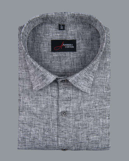 Linen Dark Gray Colour Shirts for Men