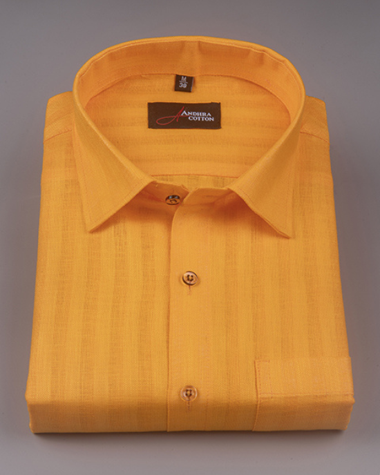 Linen lining orange colour shirts for men