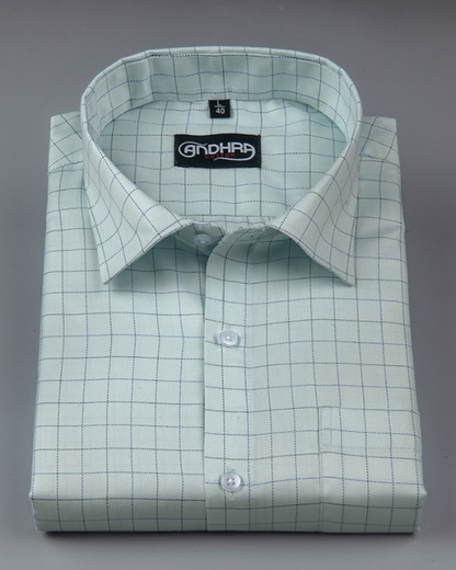 Arvind Mofatlal Light Sky Blue Colour Checks Shirts for Men