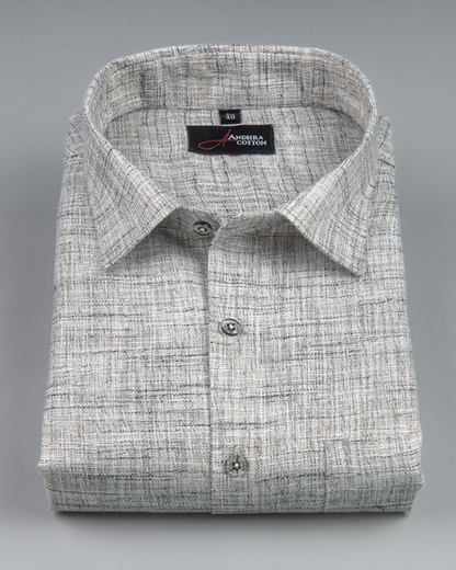 Khadi Pista Green with Gray Shade Shirts for Men