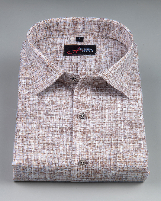 Khadi Light Coffee with White Shade Colour Shirts for Men