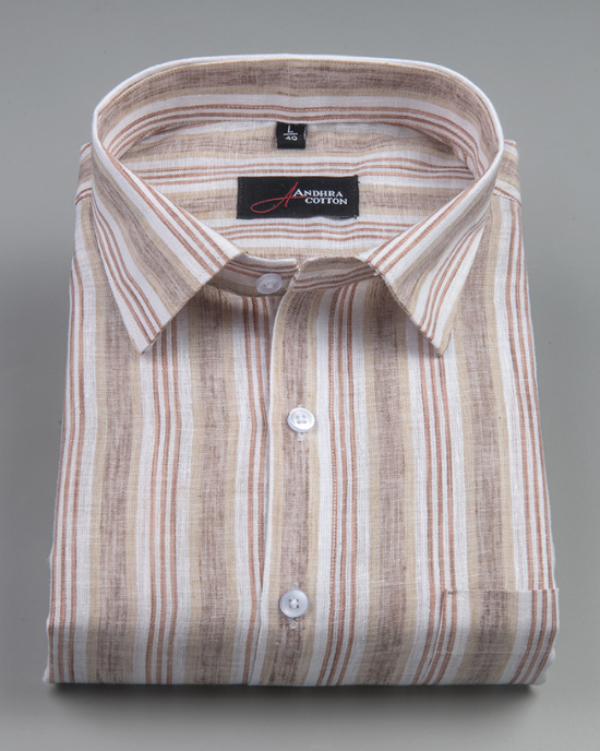 Super Fine Linen Fone Marrun Mix Patta Print Shirts for Men