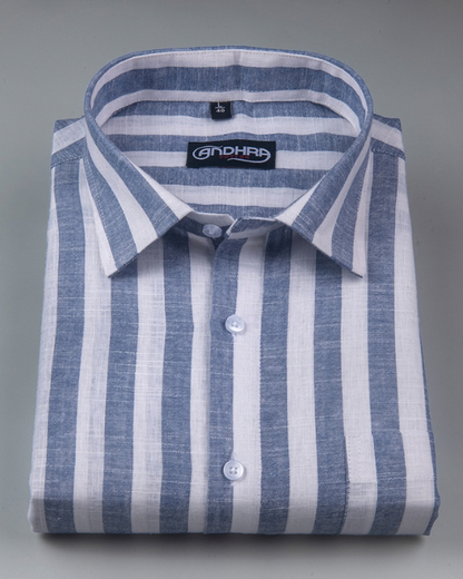Oxford White with Sky Patta shirts for Men