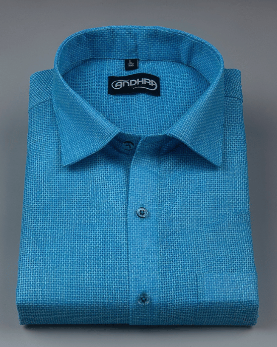 Matty Jute Linen Dark Blue Colour Shirts for Men