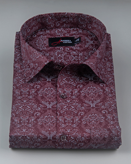 New Cotton Marrun with Rajwada Print Shirts for Men