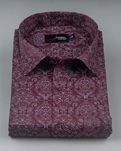 New Cotton Marrun with Rajwada Print Shirts for Men