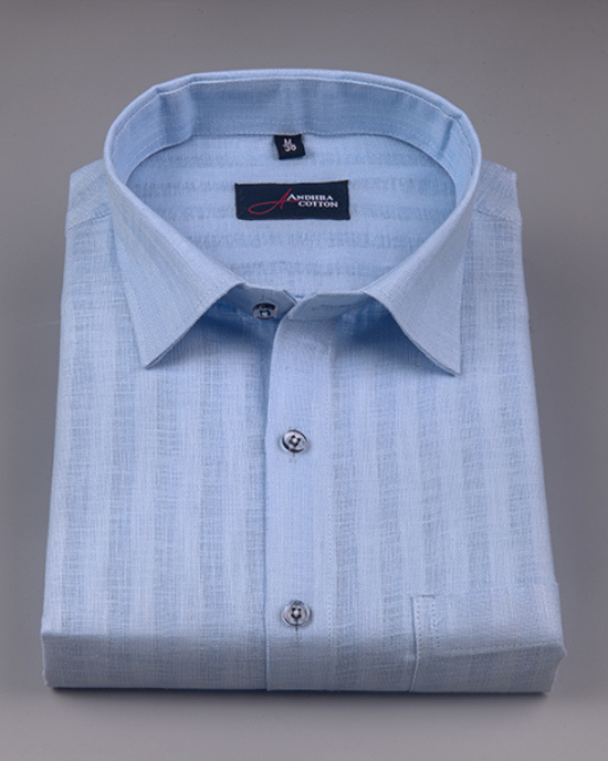 Linen Lining Sky Blue Colour Shirts for Men