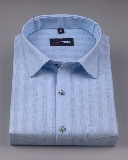 Linen Lining Sky Blue Colour Shirts for Men