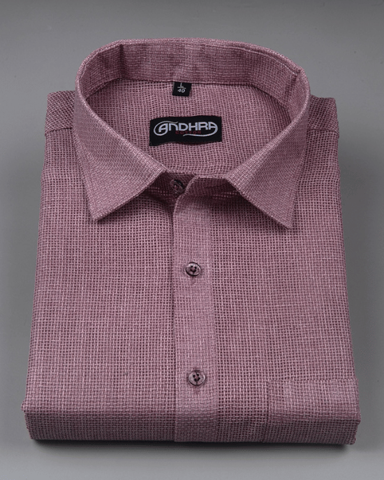 Matty Jute Linen Pink Rose Colour Shirts for Men