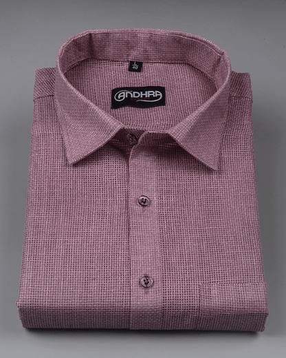 Matty Jute Linen Pink Rose Colour Shirts for Men