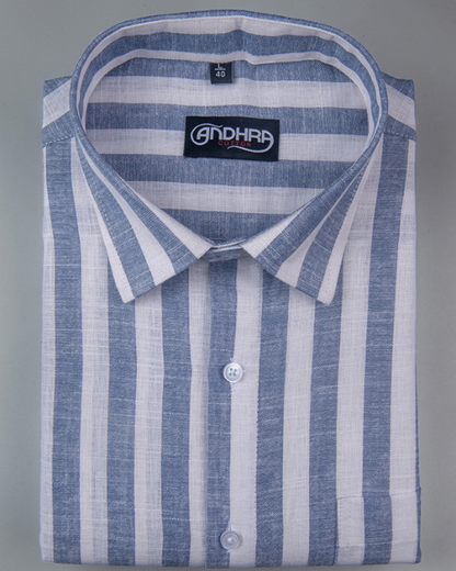 Oxford White with Sky Patta shirts for Men