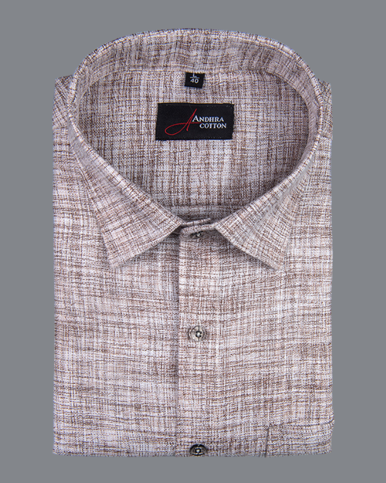 Khadi Light Coffee with White Shade Colour Shirts for Men
