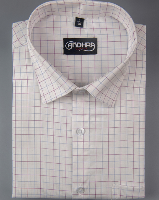 Arvind Mofatlal Pink Blue Mix Checks Shirts for Men